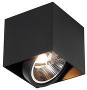 Spotlight de design negru pătrat AR111 - Box