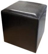 Taburet Cub Piele Wenge, 38 x 42 x 38 cm