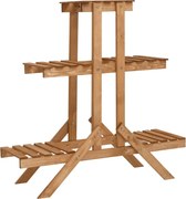 vidaXL Suport jardinieră, 83 x 25 x 83 cm, lemn de brad