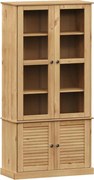 vidaXL Vitrină de sticlă VIGO, 85x35x170 cm, lemn masiv de pin