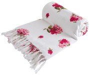 Pled de damă cu franjuri TRANDAFIRI 125 x 150 cm