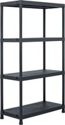 vidaXL Raft de depozitare, negru, 60 x 30 x 138 cm, plastic, 100 kg