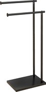 HOMCOM Suport Prosoape cu 2 Brațe, Suport Baie din Metal, 35,5x20x78 cm, Negru | Aosom Romania