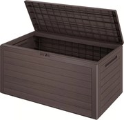 Cutie de depozitare WOODEBOX, 280L, 120x46x57cm, maro închis Prosperplast