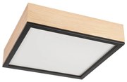 Plafonieră NATURAL SQUARE 4xE27/15W/230V 39x39 cm pin/negru