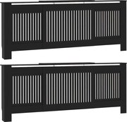 vidaXL Capac pentru radiator 2 pcs Negru 205 x 20,5 x 81,5cm