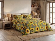 Lenjerie de pat din bumbac gri FLOARE-Soarelui Dimensiune lenjerie de pat: 70 x 90 cm | 140 x 200 cm