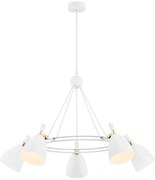 Lustra cu 5 spoturi design modern CHARLOTTE alb