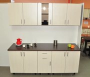 Bucatarie Sofia , PAL Wenge cu fronturi Ladin, set 6 corpuri + blat 2 m