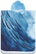 Poncho prosop de plaja WHALES albastru 80x145 cm