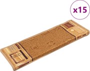 vidaXL Covorașe scări autoadezive, 15 buc., bej, 65x21x4 cm