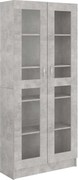 vidaXL Dulap cu vitrină, gri beton, 82,5x30,5x185 cm, lemn prelucrat