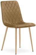 Scaun Bucatarie/Dining Clay Catifea Maro Picioare Metalice Finisaj Lemn
