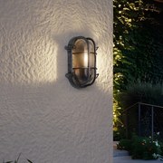 Lampă de perete de exterior argintie ovală IP44 - Noutica