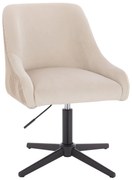 HR920CROSS Scaun Crem din Catifea cu Bază Neagră