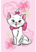 Disney Marie Pink Flower pătură de fleece 100x150cm