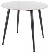 Masa rotunda de dining RION 90 cm cu blat ceramic, marmura alba