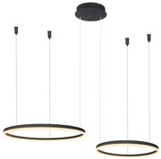 Lustra cu 2 inele LED si telecomanda HALO PENDANT BK 80+60 CCT