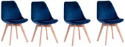 Scaune de sufragerie 4buc stil scandinav Blue Glamor