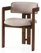 Scaun de sufragerie Cozy Cream and Walnut