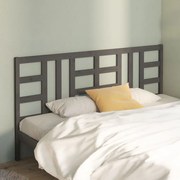 vidaXL Tăblie de pat, gri, 206x4x100 cm, lemn masiv de pin
