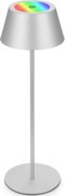 Brilo - Lampă de birou LED RGB KIKI reîncărcabilă cu control tactil LED/2,6W/5V IP44 2600 mAh argintie