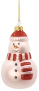 Ornament de Crăciun lucrat manual din sticlă ø 7 cm Snowman – Sass & Belle