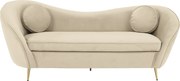 Canapea cu 3 locuri de design, ţesătură Velvet bejgold crom auriu, EZIO TYP 3