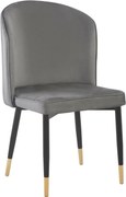 Scaun de sufragerie, ţesătură Velvet gri/negru, UDAJA