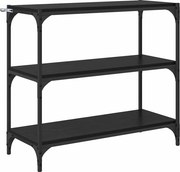 vidaXL Dulap pentru cărți Stejar Negru 80 x 33 x 70,5 cm