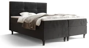 Pat matrimonial Boxspring 140 cm Lumba (negru) ( cu saltea și sp. depozitare). 1046669