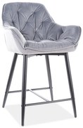 Scaun de bar Cherry velvet H-2 gri Blu14