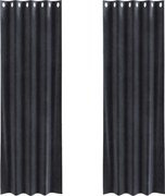 vidaXL Perdele opace 2 pcs Gri închis 140 x 245 cm Catifea