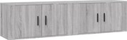 vidaXL Dulapuri TV montate pe perete 2 buc., gri sonoma, 80x34,5x40 cm