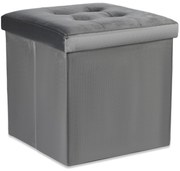 Taburet pliabil gri ZAREX VELVET L