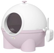 PawHut Litieră cu Capac pentru Pisici, Litiera pentru Pisici Mare cu Capac, Lopatica, Pedala pentru Nisipul care Cade, Maner Superior, Verde Deschis | Aosom Romania