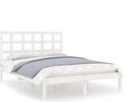 vidaXL Cadru de pat, alb, 200x200 cm, lemn masiv