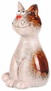 Decor de grădină pentru gard Pisică, 9 x 9 x 15 cm, ceramică, 15 cm