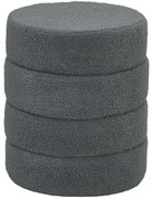 HOMCOM Taburet, rotund, cu blană de ursuleț, până la 120 kg, Ø40x45H cm, Gri închis | Aosom Romania