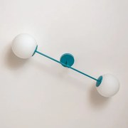 Plafonieră aplicată MOON 2xE27/15W/230V turcoaz