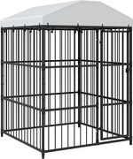 vidaXL Padoc pentru câini de exterior, cu acoperiș, 150 x 150 x 210 cm