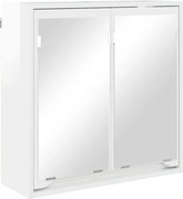 vidaXL Dulap cu oglindă pentru baie cu raft Alb lucios 60 x 20 x 60 cm