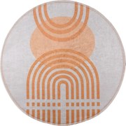 Covor portocaliu/gri lavabil rotund ø 100 cm Arch – Vitaus