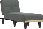 vidaXL Șezlong, gri închis, material textil