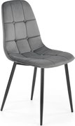 Scaun tapitat K417, gri/negru, stofa catifelata/metal, 46x56x87 cm