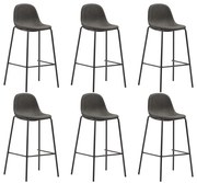 vidaXL Scaune de bar, 6 buc., gri închis, material textil