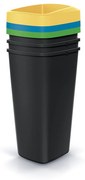 Set pubele pentru deseuri sortate, patrate, 3 x 25 l, colorate