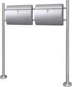 vidaXL Cutie poștală dublă pe suport din oțel inoxidabil