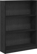 vidaXL Raft pentru cărți Stejar Negru 80 x 24 x 109 cm Lemn compozit