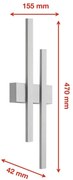 Telefunken 313204TF - Aplica LED de exterior, 2x LED/4W/230V, IP44